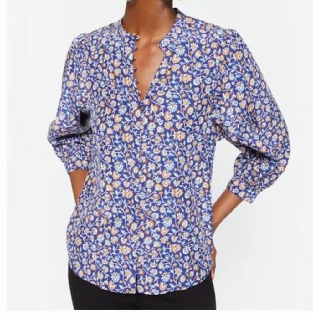 J.McLaughlin Sherry Blouse in Mini Secret Garden Promotions Silk Blend Blouse S